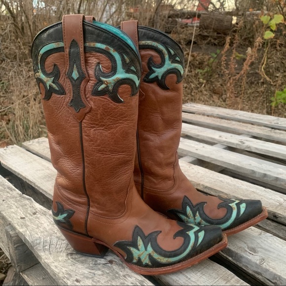 Tony Lama Saddle Cassidy Leather Cowgirl Boots - Picture 4 of 9